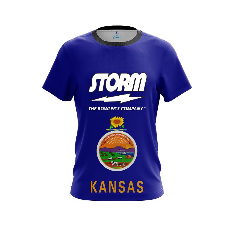 Storm Kansas Flag CoolWick Bowling Jersey