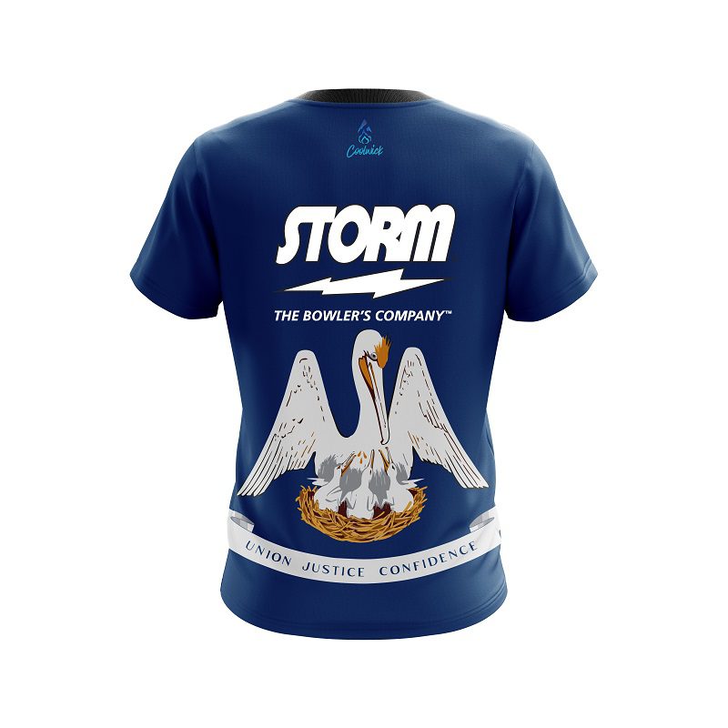 Storm Louisiana Flag CoolWick Bowling Jersey - Image 2