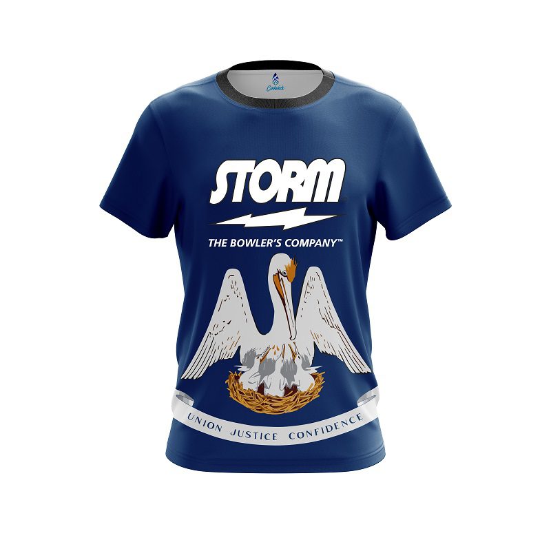 Storm Louisiana Flag CoolWick Bowling Jersey