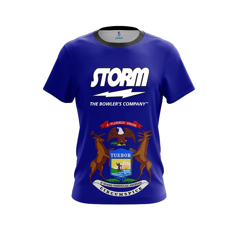 Storm Michigan Flag CoolWick Bowling Jersey