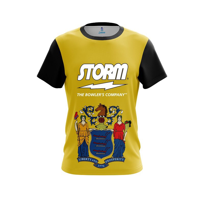 Storm Gradient Quick Ship CoolWick Sash Zip Bowling Jersey | BowlersMart