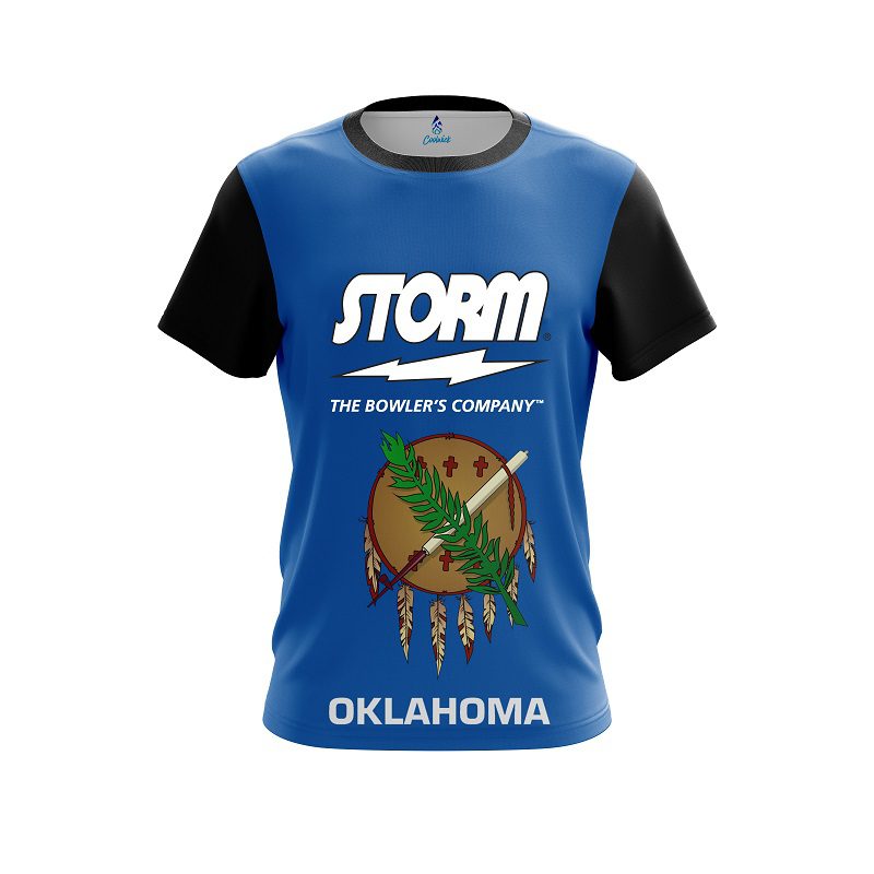 Storm Oklahoma Flag CoolWick Bowling Jersey