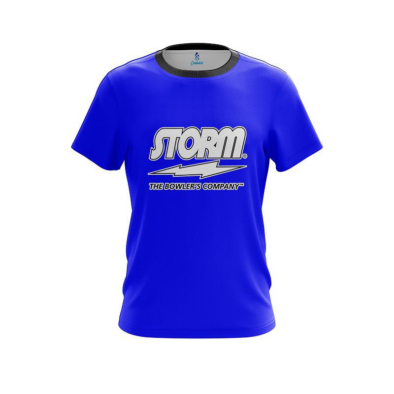 Storm Plain Blue CoolWick Bowling Jersey