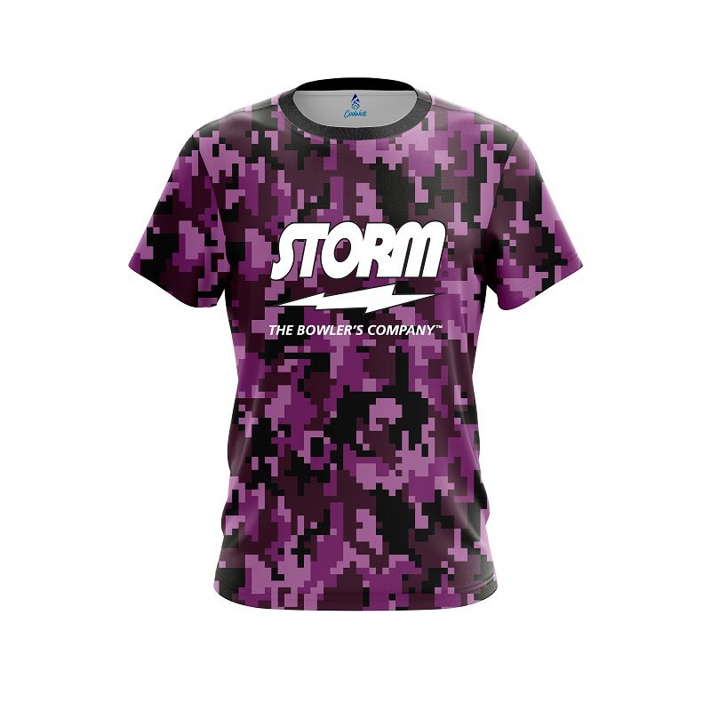 Storm Digital Camo Purple CoolWick Bowling Jersey
