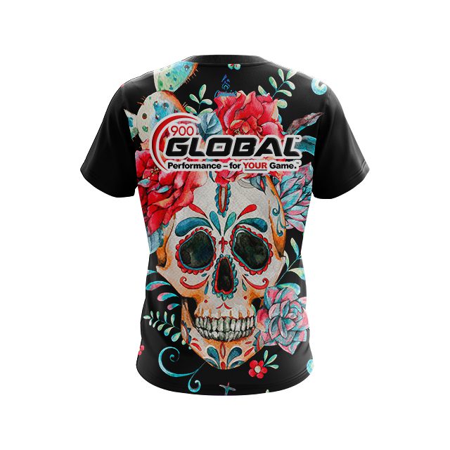 900 Global Sugar Skull CoolWick Bowling Jersey - Image 2