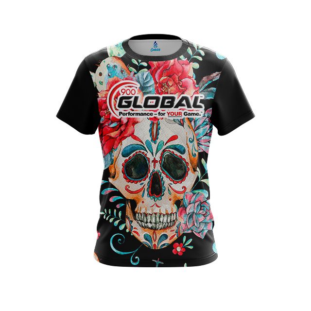 900 Global Sugar Skull CoolWick Bowling Jersey