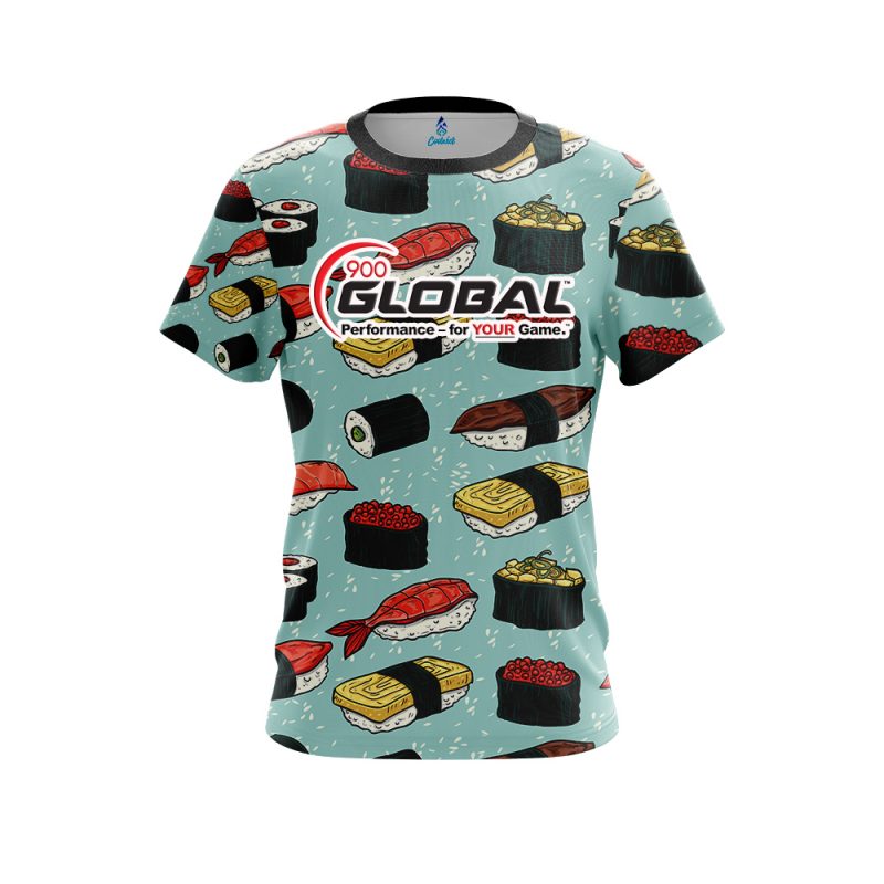 900 Global Sushi White CoolWick Bowling Jersey