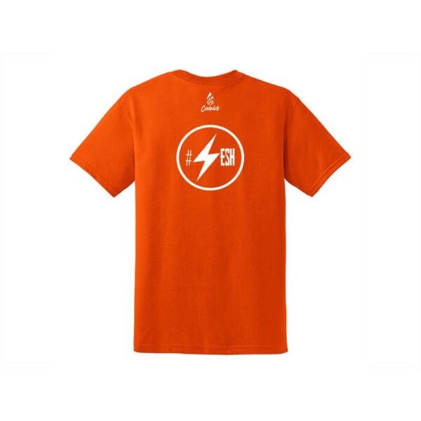 Jason Sterner #Sesh Men's CoolWick 50/50 Bowling T-Shirt Orange White - Image 2