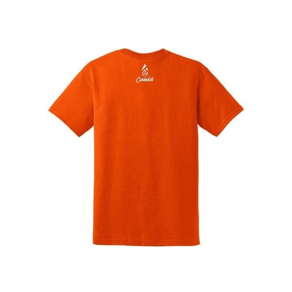 Jacqueline Evans CoolWick Bowling 50/50 T-Shirt Orange White - Image 2