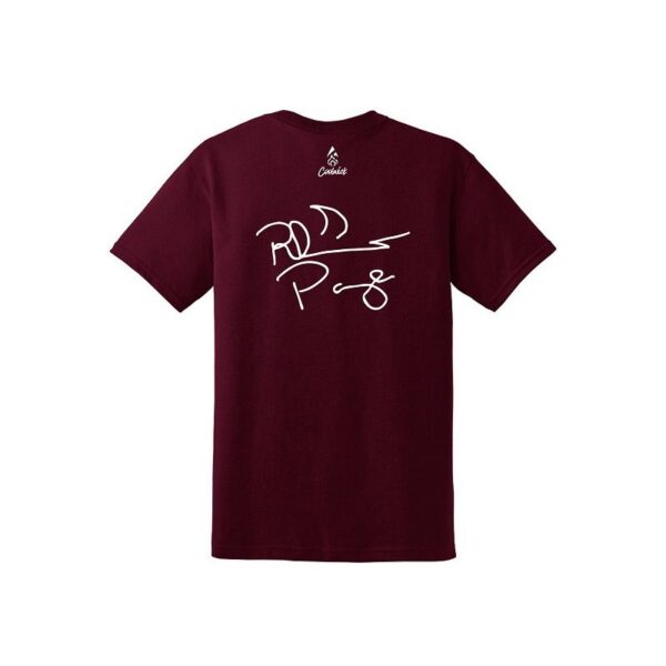 Rhino Page Men's CoolWick 50/50 Bowling T-Shirt Maroon - Image 2