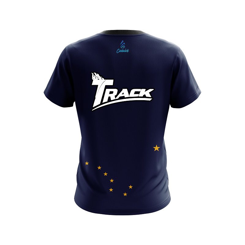 Track Alaska Flag CoolWick Bowling Jersey - Image 2