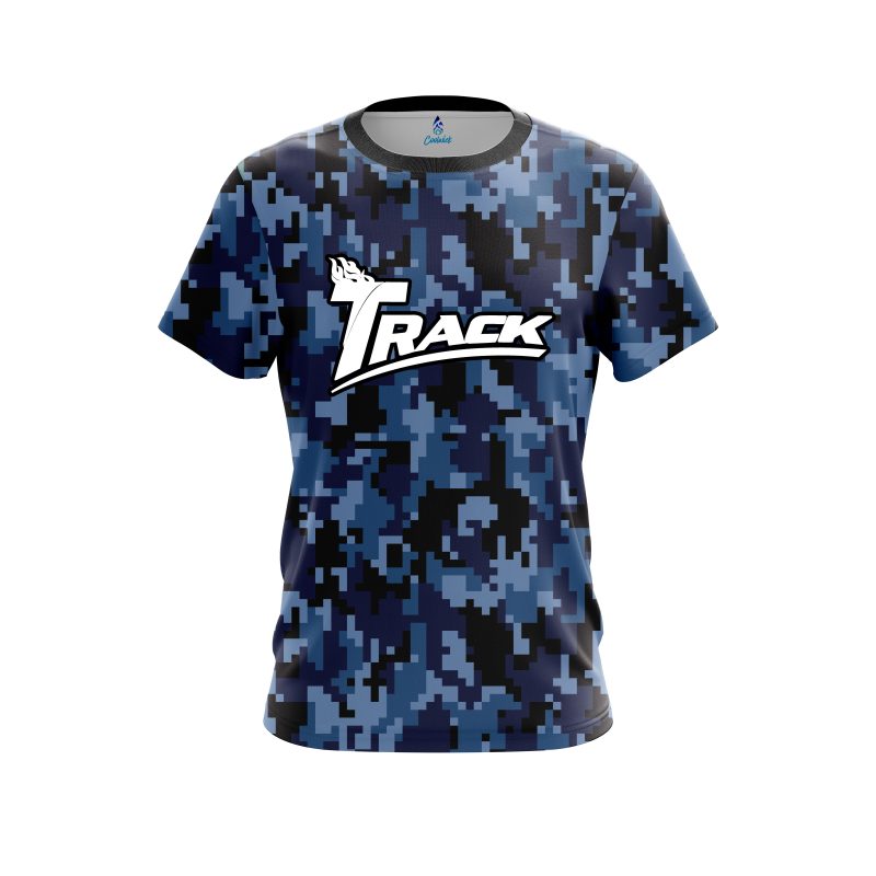Track Digital Camo Blue CoolWick Bowling Jersey