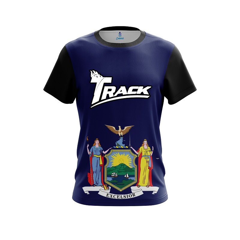 Track North Dakota Flag CoolWick Bowling Jersey