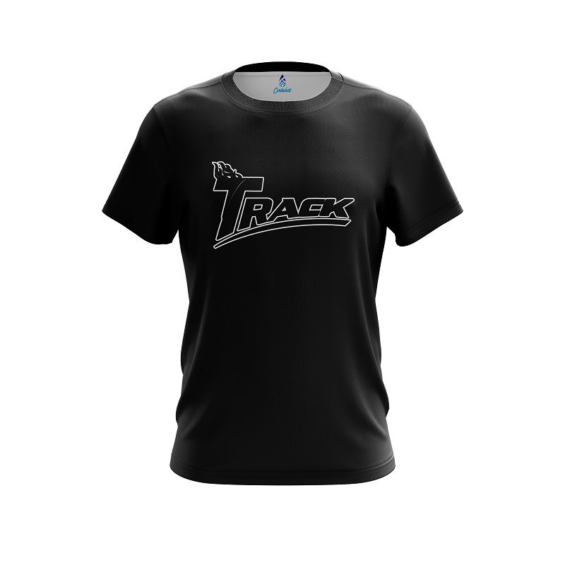 Track Plain Black CoolWick Bowling Jersey