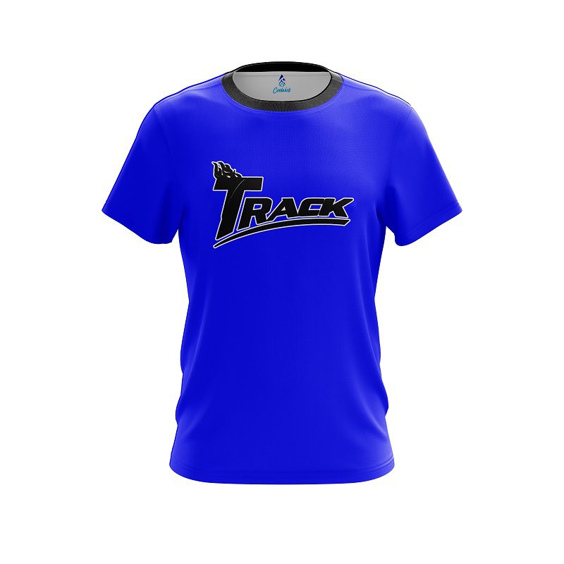 Track Plain Blue CoolWick Bowling Jersey