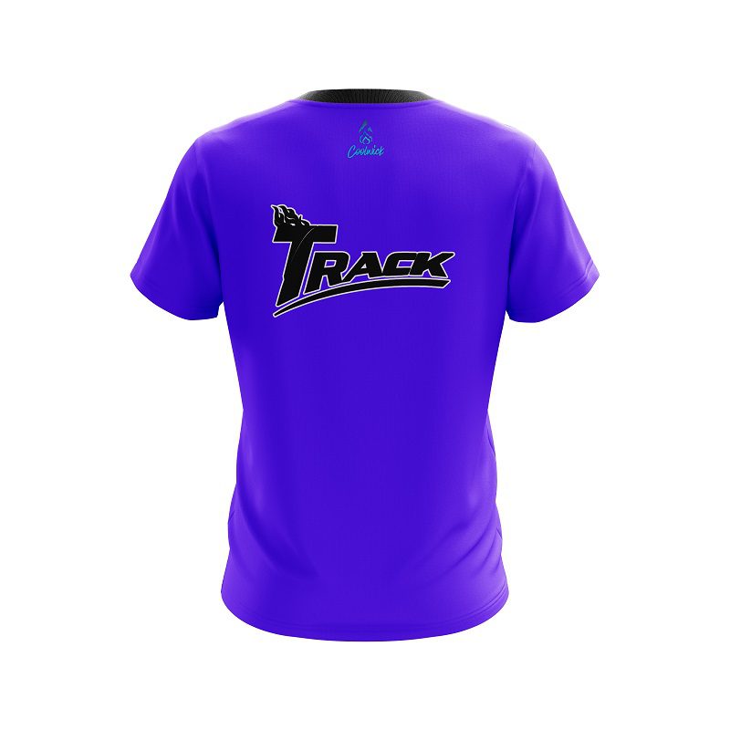 Track Plain Purple CoolWick Bowling Jersey - Image 2