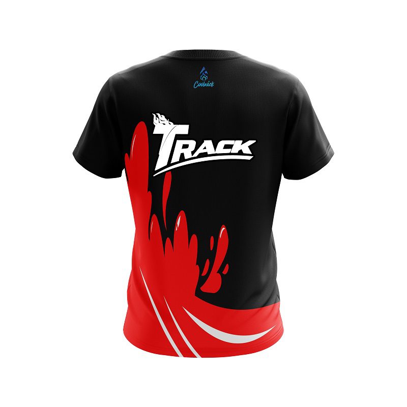 Track Red Splash CoolWick Bowling Jersey - Image 2