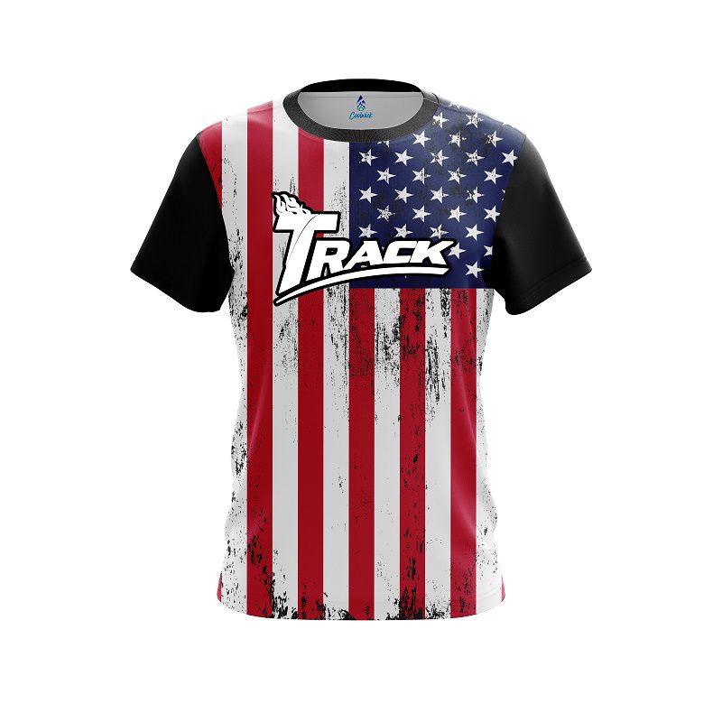 Track USA Flag CoolWick Bowling Jersey