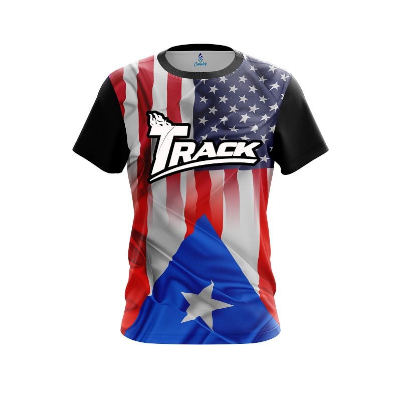 Track USA Puerto Rico Flag CoolWick Bowling Jersey
