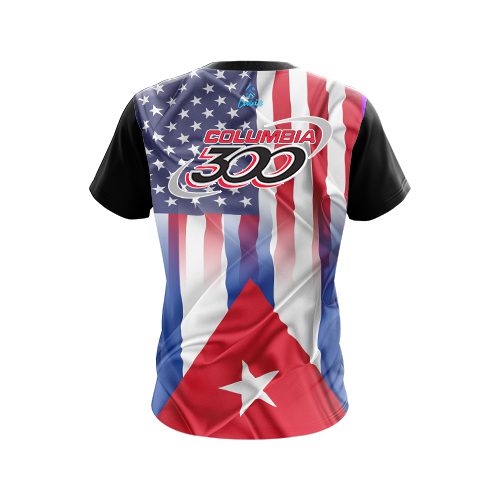 Columbia 300 USA Cuban Flag CoolWick Bowling Jersey - Image 2