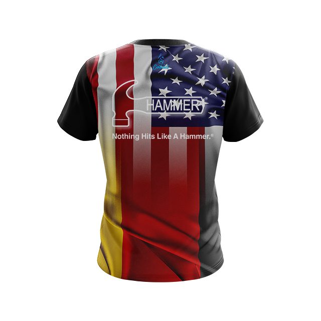 Hammer USA Germany Flag CoolWick Bowling Jersey - Image 2
