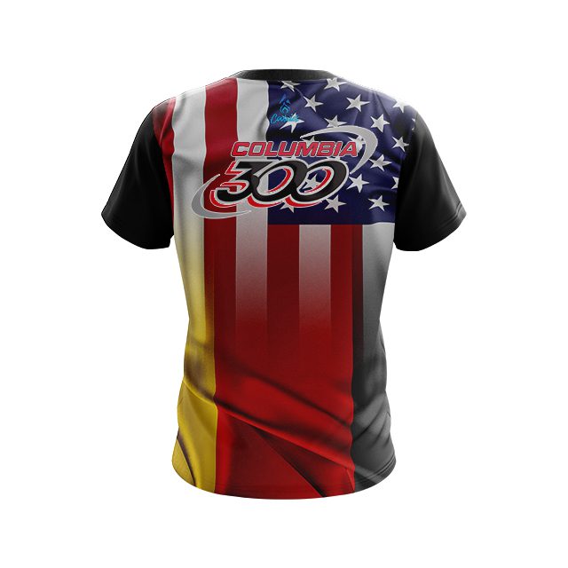 Columbia 300 USA Germany Silk Flag CoolWick Bowling Jersey - Image 2