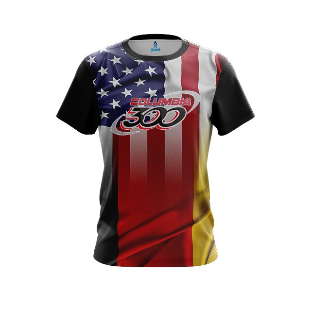 Columbia 300 USA Germany Silk Flag CoolWick Bowling Jersey