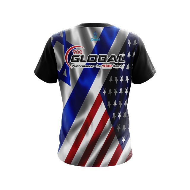 900 Global USA Israeli Flag CoolWick Bowling Jersey - Image 2