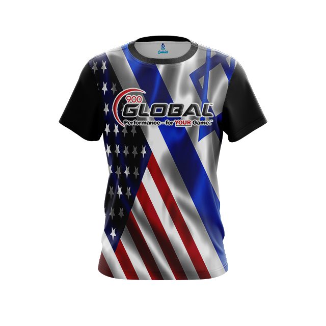 900 Global USA Israeli Flag CoolWick Bowling Jersey