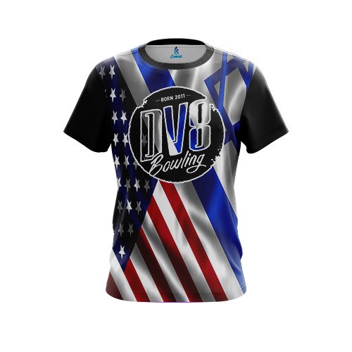 DV8 USA Israeli Flag CoolWick Bowling Jersey
