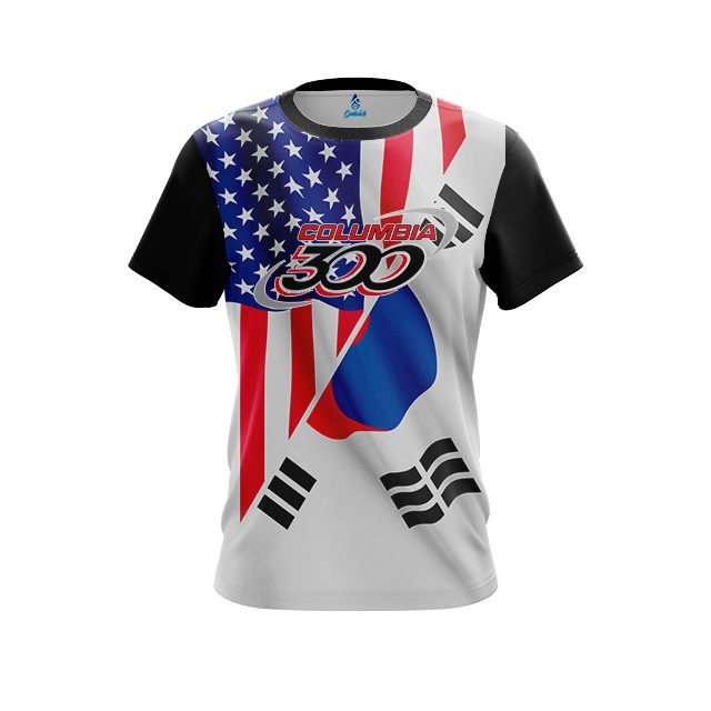 Columbia 300 USA South Korean Flag CoolWick Bowling Jersey