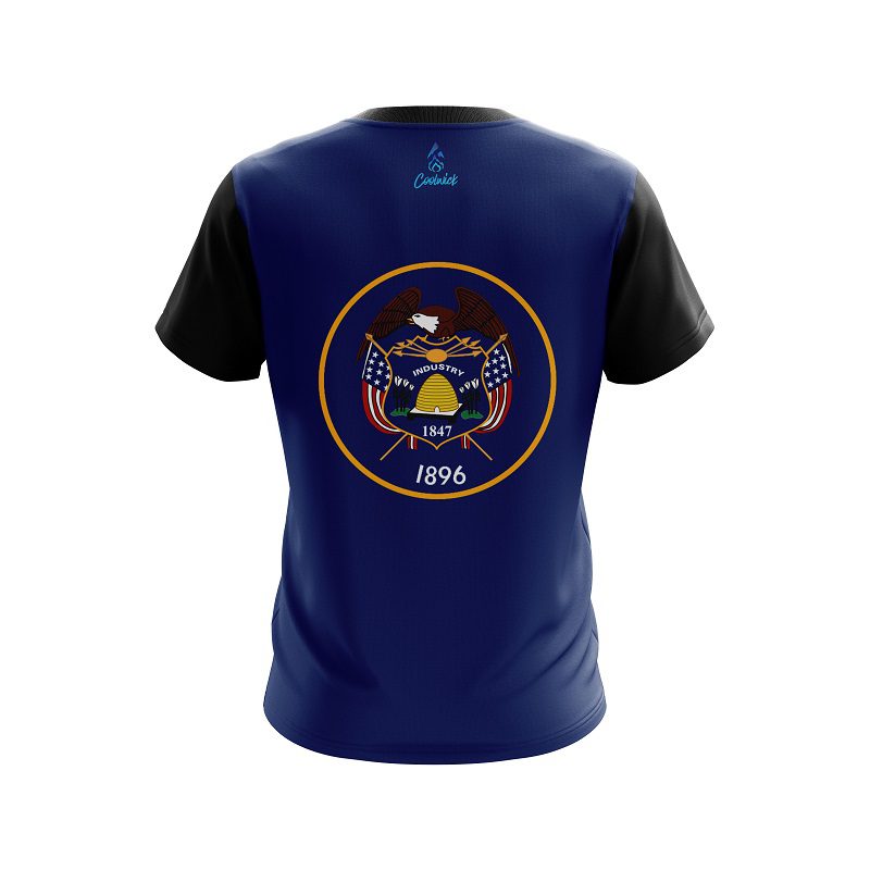 Plain Utah Flag CoolWick Bowling Jersey - Image 2