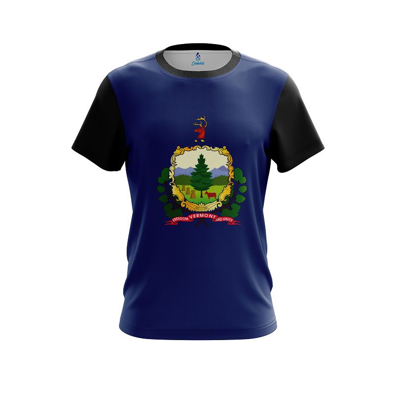Plain Vermont Flag CoolWick Bowling Jersey
