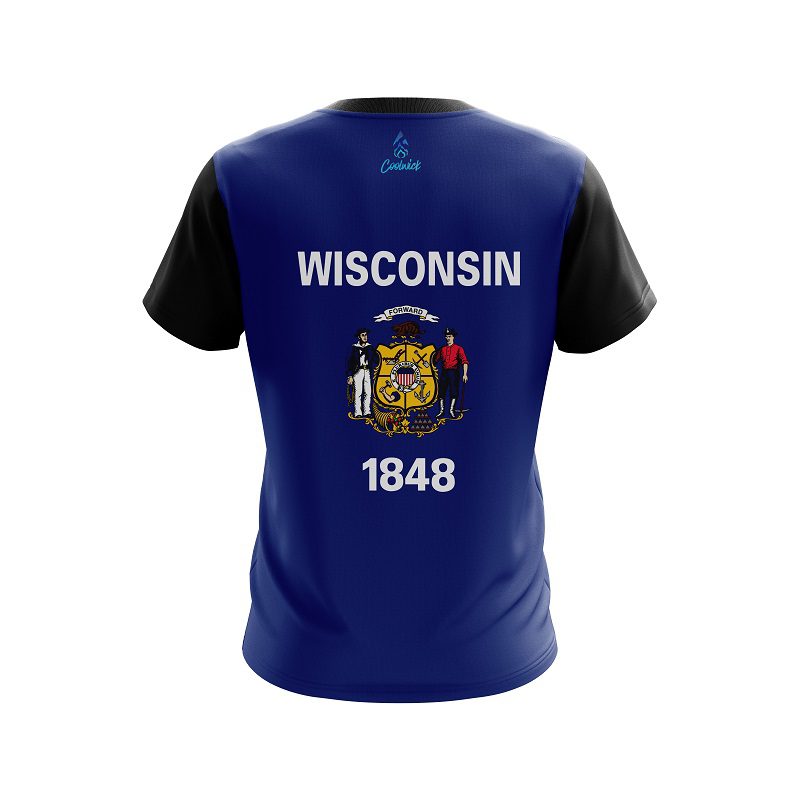 Plain Wisconsin  Flag CoolWick Bowling Jersey - Image 2
