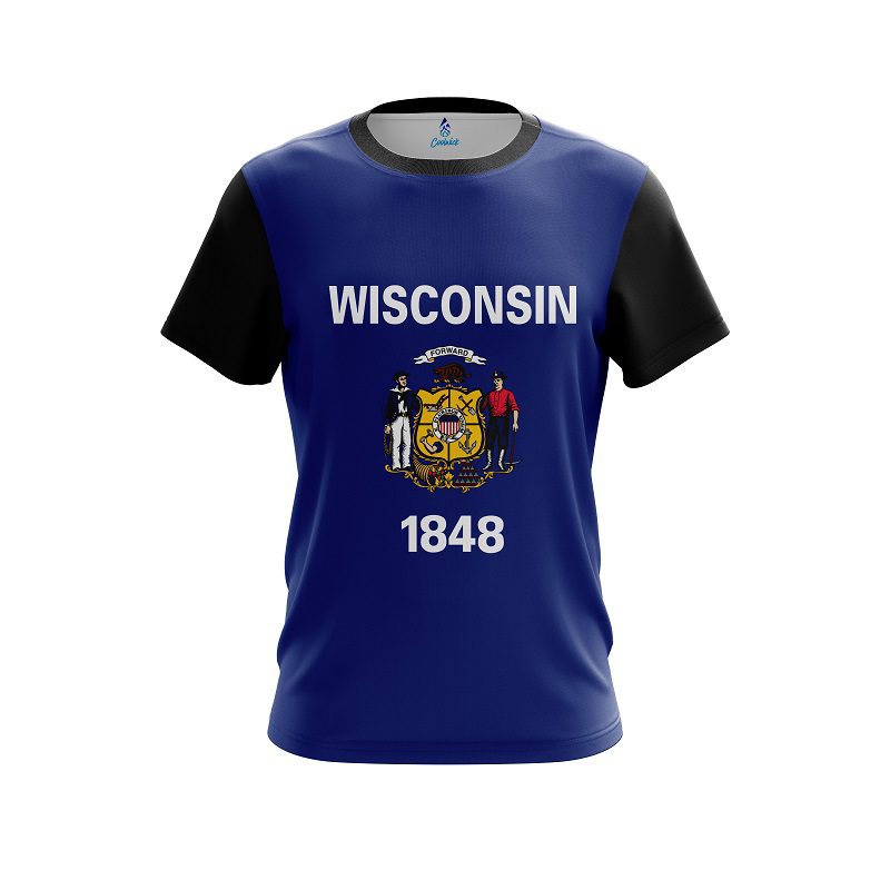 Plain Wisconsin  Flag CoolWick Bowling Jersey