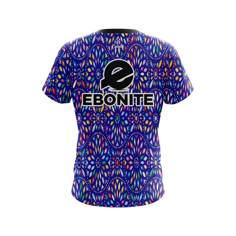Ebonite Kaleidoscope Blue CoolWick Bowling Jersey - Image 2