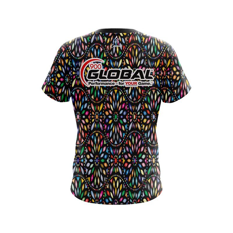 900 Global Kaleidoscope Black CoolWick Bowling Jersey - Image 2