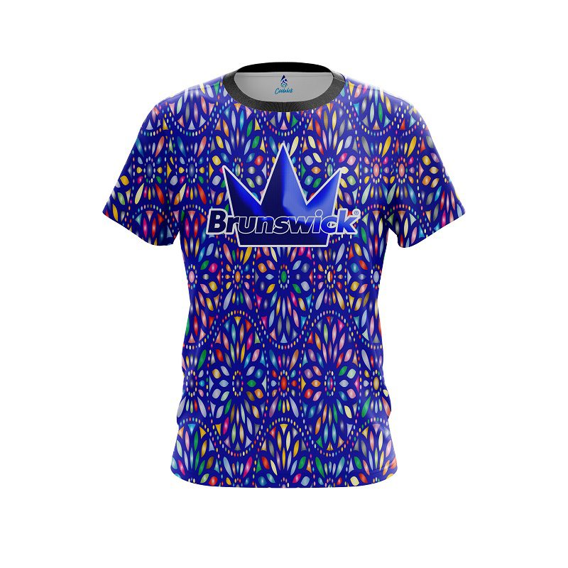 Brunswick Kaleidoscope Blue CoolWick Bowling Jersey
