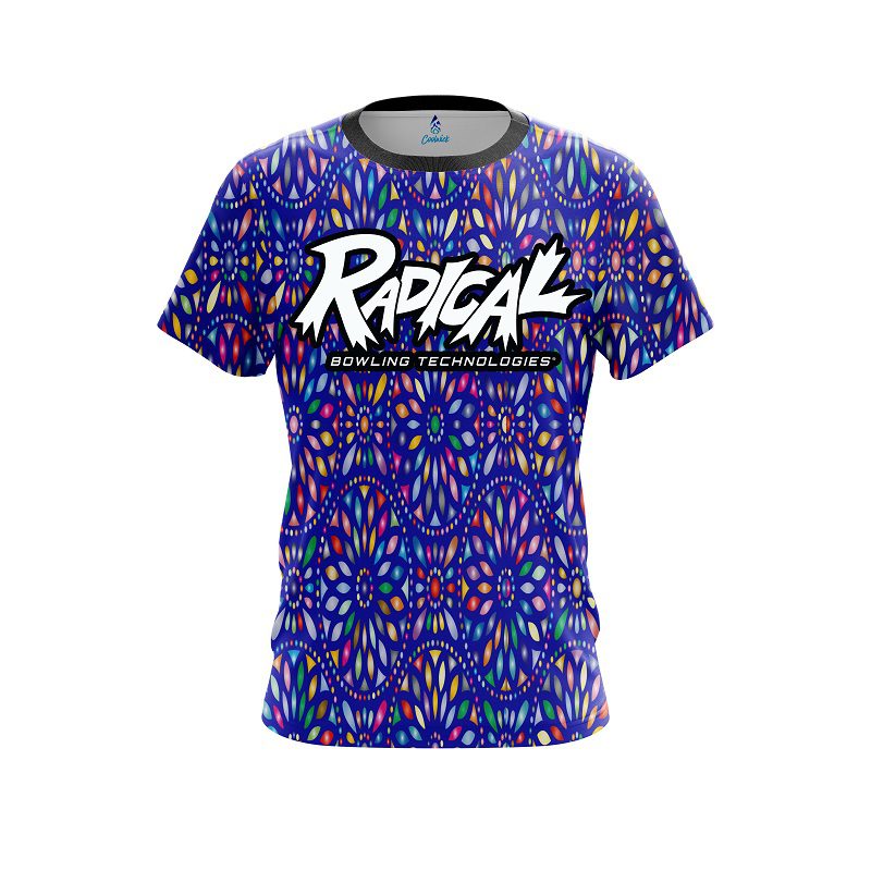 Radical Kaleidoscope Blue CoolWick Bowling Jersey