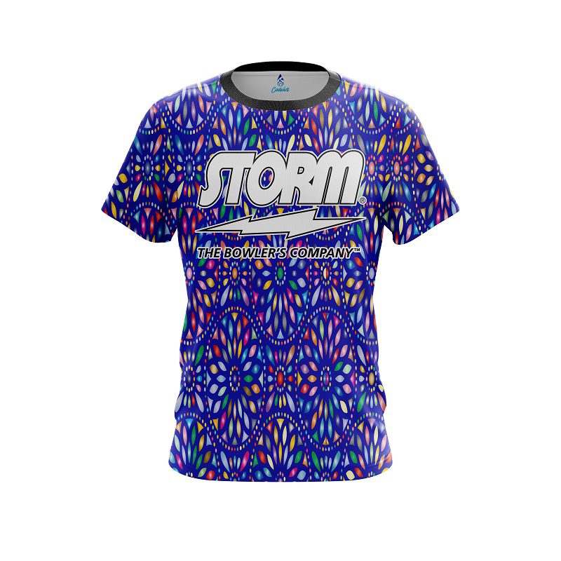 Storm Kaleidoscope Blue CoolWick Bowling Jersey
