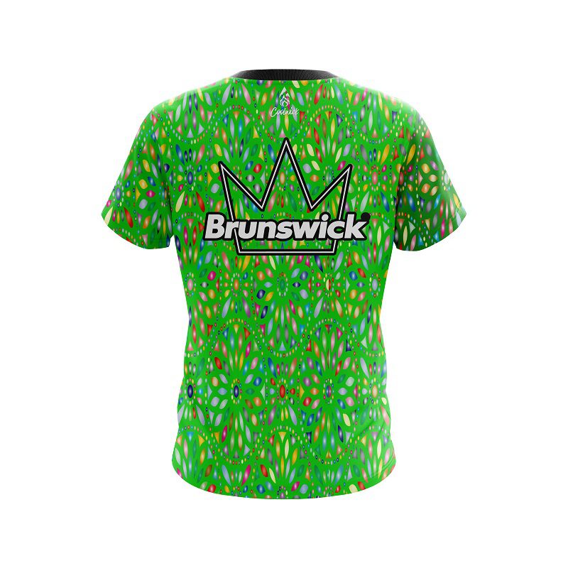 Brunswick Kaleidoscope Lime CoolWick Bowling Jersey - Image 2