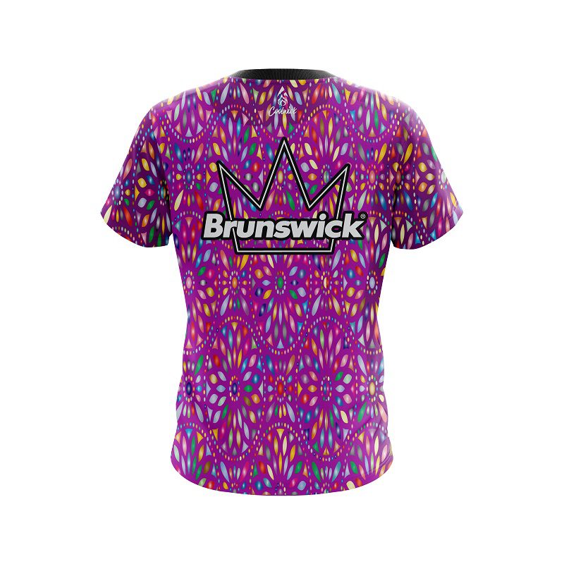 Brunswick Kaleidoscope Purple CoolWick Bowling Jersey - Image 2