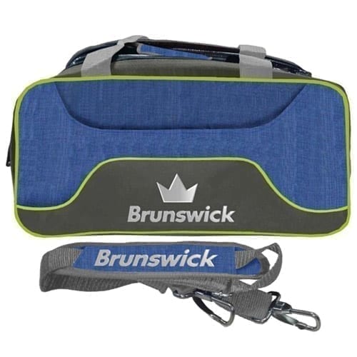 Brunswick Crown Black/Royal 2 Ball Tote With Shoe Pouch Bowling Bag 