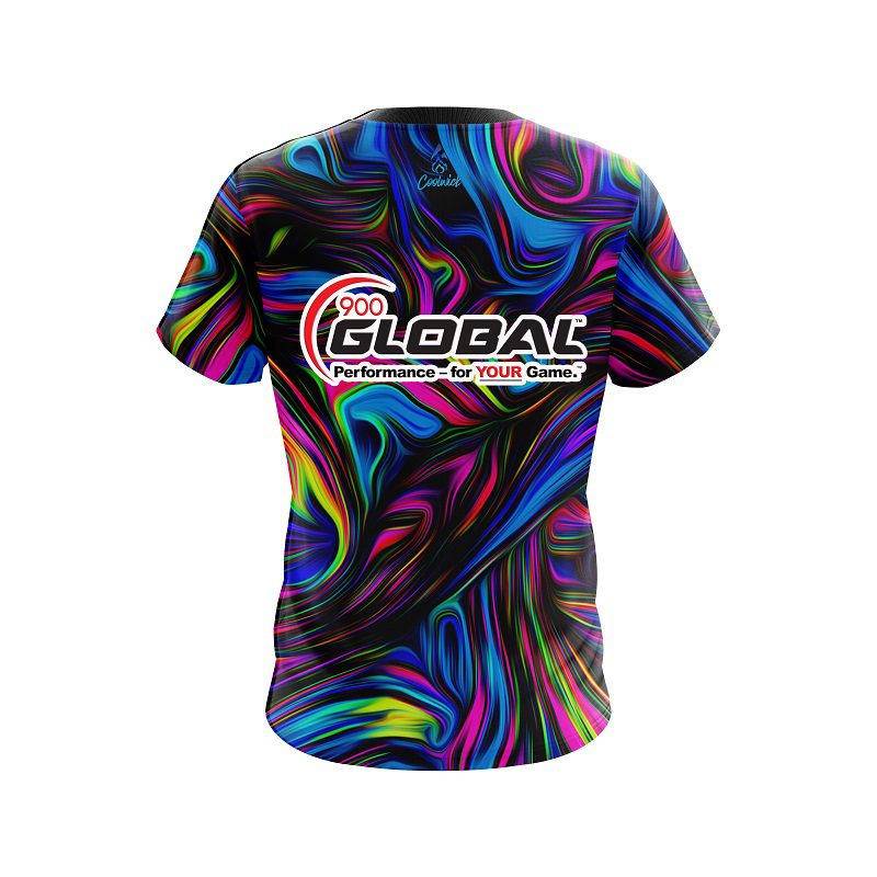 900 Global Psychedelic Swirl CoolWick Bowling Jersey - Image 2