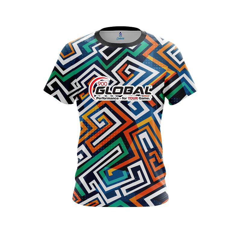 900 Global Crazy Maze CoolWick Bowling Jersey