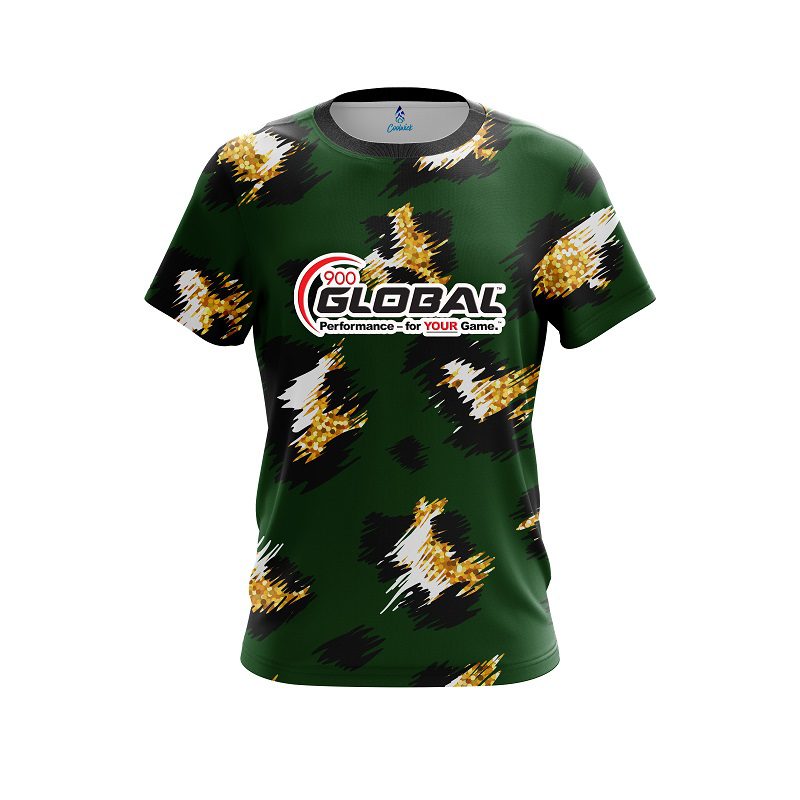 900 Global Leopard Print CoolWick Bowling Jersey