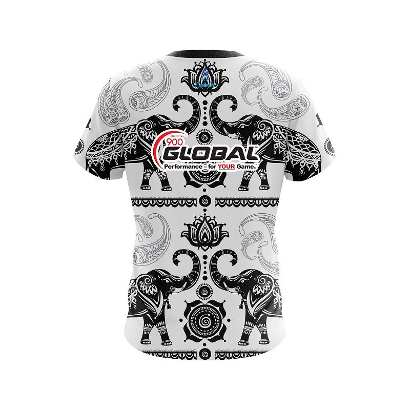 900 Global Tribal Elephants CoolWick Bowling Jersey - Image 2