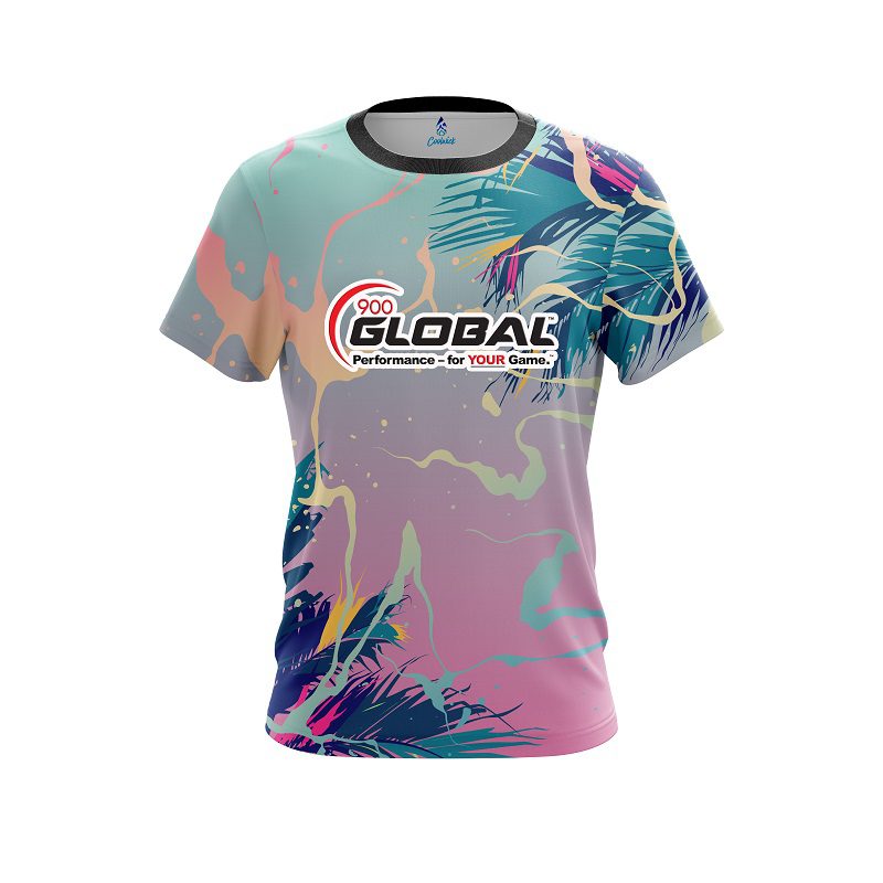 900 Global Tropical Ink Splash  CoolWick Bowling Jersey