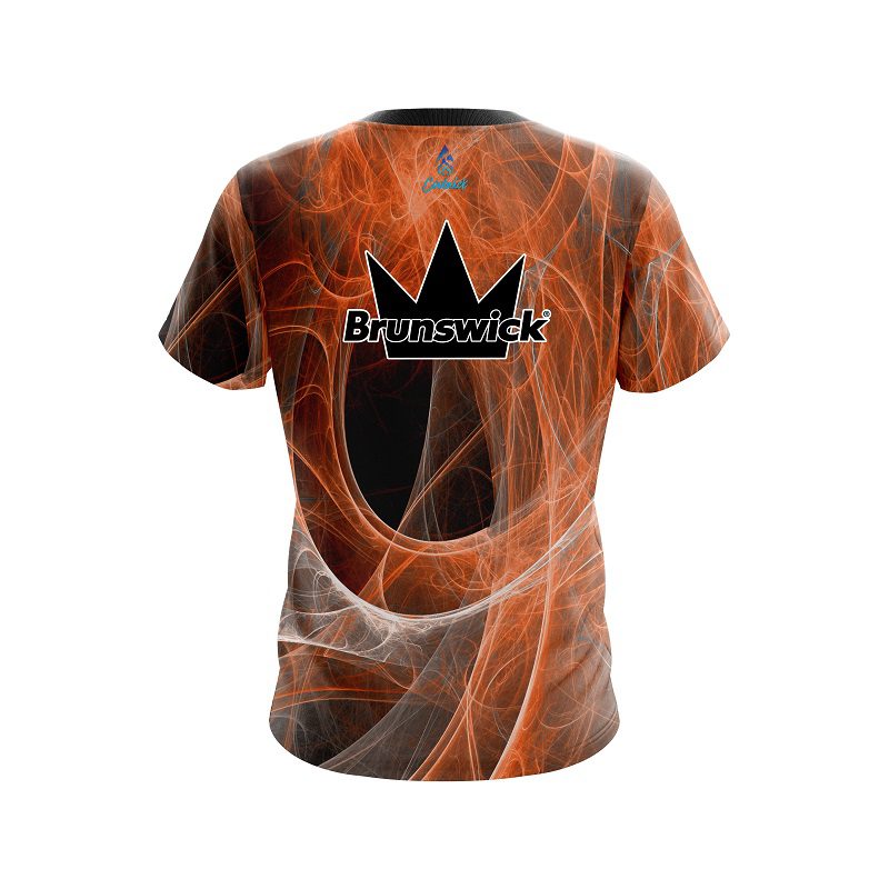 Brunswick Energy Swirls Orange CoolWick Bowling Jersey - Image 2