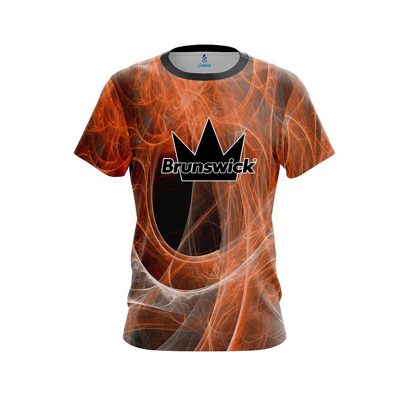 Brunswick Energy Swirls Orange CoolWick Bowling Jersey